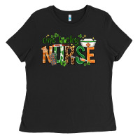 Black One lucky Nurse with elements St. Patricks Day Ladies Tee - HowdyJamesFarm