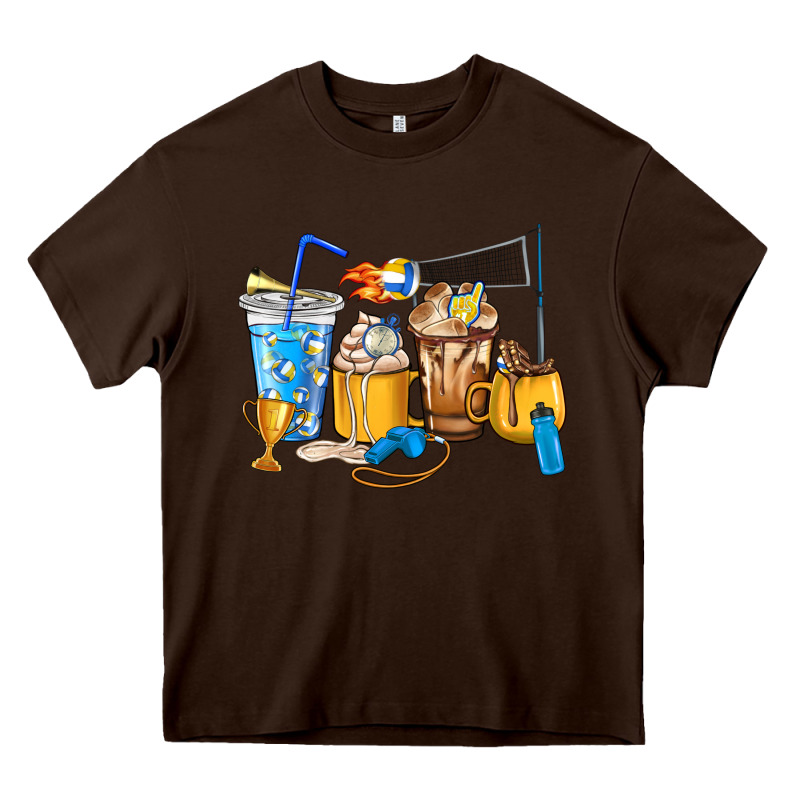 Volleyball Coffee Cups Heavy Core Tee by HowdyJamesFarm | Teevron