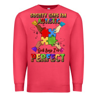 Cardinal society says i'm autistic god says i'm perfect Premium Sweatshirt - JahusDesignShop