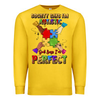 Lemon society says i'm autistic god says i'm perfect Premium Sweatshirt - JahusDesignShop