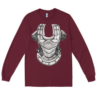 Burgundy Chest Protector Fa Element Long Sleeve Tee - FaDigitalArtStudio