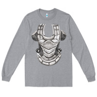 Heather Grey Chest Protector Fa Element Long Sleeve Tee - FaDigitalArtStudio
