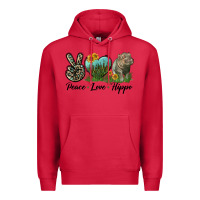 Cardinal Peace Love Hippo Premium Hoodie - LillyAllenDesigns