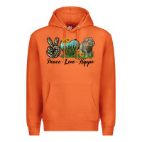Peace Love Hippo Premium Hoodie | Teevron