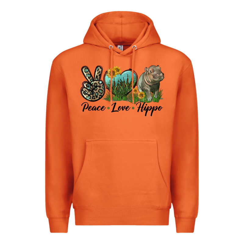Peace Love Hippo Premium Hoodie by LillyAllenDesigns | Teevron
