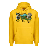 Lemon Peace Love Hippo Premium Hoodie - LillyAllenDesigns