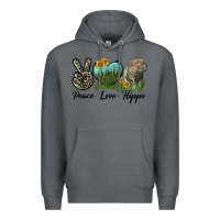 Rock Peace Love Hippo Premium Hoodie - LillyAllenDesigns