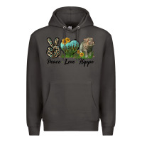 Smoke Peace Love Hippo Premium Hoodie - LillyAllenDesigns
