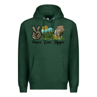 Sports Green Peace Love Hippo Premium Hoodie - LillyAllenDesigns