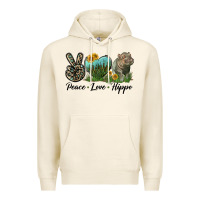 Tofu Peace Love Hippo Premium Hoodie - LillyAllenDesigns