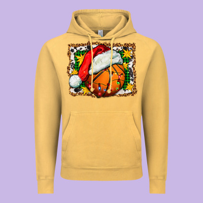 Basketball Christmas Vintage Hoodie Designed By Fadigitalartstudio