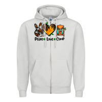 Dove Grey peace love camp ado Zipper Hoodie - AdoDesignShop