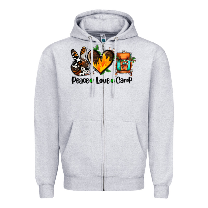 Peace Love Camp Ado Zipper Hoodie by AdoDesignShop | Teevron