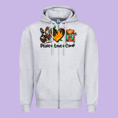 Peace Love Camp Ado Zipper Hoodie Designed By Adodesignshop