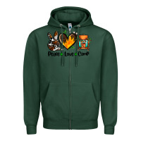 Sports Green peace love camp ado Zipper Hoodie - AdoDesignShop