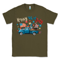 Army Green happy 4th of july gnome truck Classic Tee - CowGirlArtShop