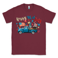Burgundy happy 4th of july gnome truck Classic Tee - CowGirlArtShop