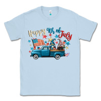 Dusty Blue happy 4th of july gnome truck Classic Tee - CowGirlArtShop
