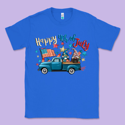 Happy 4th Of July Gnome Truck Classic Tee Designed By Cowgirlartshop