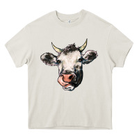 Cream Cow Heavy Core Tee - HowdyJamesFarm