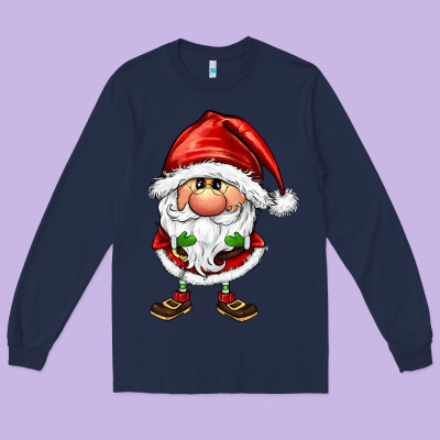 Santa Gnomes Long Sleeve Tee Designed By Fadigitalartstudio