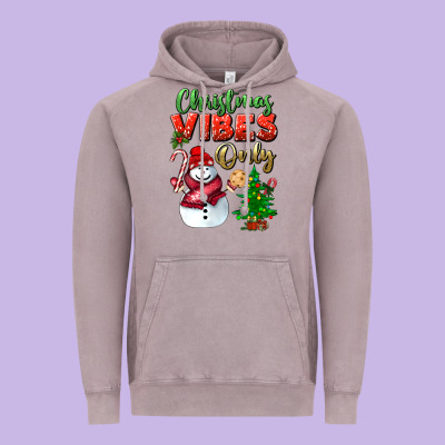 Christmas Vibes Only Vintage Hoodie Designed By Bundleandbundleshop