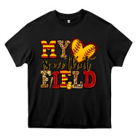 Black my heart is on that field softball Heavy Core Tee - Jasminsmagicworld