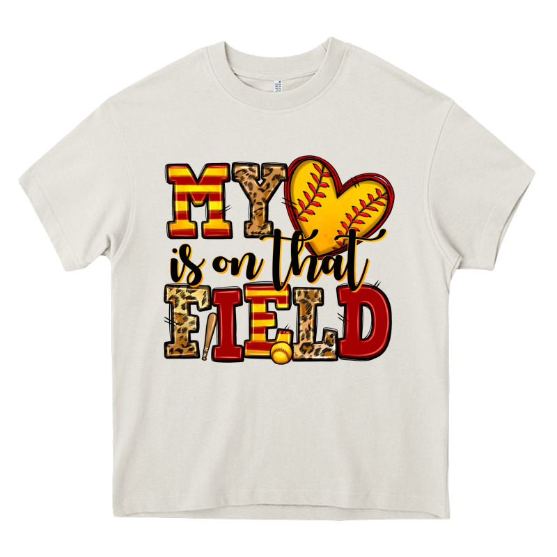 My Heart Is On That Field Softball Heavy Core Tee by Jasminsmagicworld | Teevron