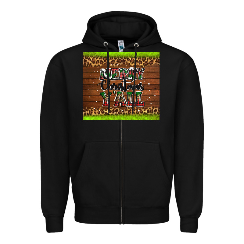 Merry Christmas Y'all Zipper Hoodie by AdoDesignShop | Teevron