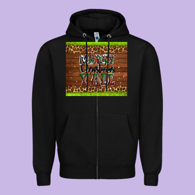 Merry Christmas Y'all Zipper Hoodie Designed By Adodesignshop