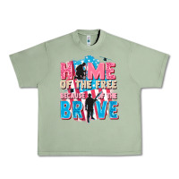 Oil Green Home of the free because of the brave Urban Heavy Tee - FaDigitalArtStudio