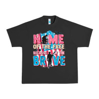 Pigment Black Home of the free because of the brave Urban Heavy Tee - FaDigitalArtStudio