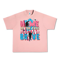 Salmon Home of the free because of the brave Urban Heavy Tee - FaDigitalArtStudio