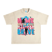 Sandshell Home of the free because of the brave Urban Heavy Tee - FaDigitalArtStudio
