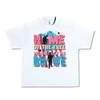White Home of the free because of the brave Urban Heavy Tee - FaDigitalArtStudio