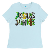 Baby Blue Jesus junkie St. Patrick's Ladies Tee - CowGirlArtShop