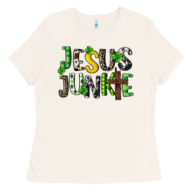 Jesus Junkie St. Patrick's Ladies Tee by CowGirlArtShop | Teevron