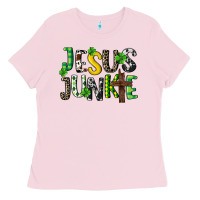 Bubblegum Pink Jesus junkie St. Patrick's Ladies Tee - CowGirlArtShop