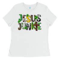White Jesus junkie St. Patrick's Ladies Tee - CowGirlArtShop