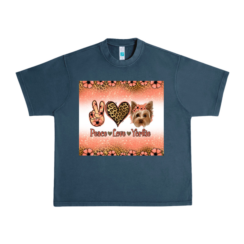 Peace Love Yorkie Urban Heavy Tee by Jasminsmagicworld | Teevron