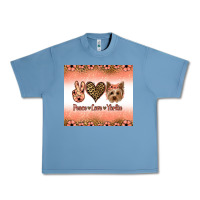 Pebble Blue peace love yorkie Urban Heavy Tee - Jasminsmagicworld