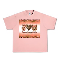 Salmon peace love yorkie Urban Heavy Tee - Jasminsmagicworld