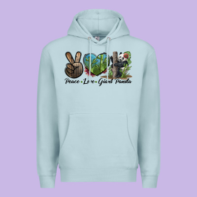 Peace Love Giant Panda Premium Hoodie Designed By Lillyallendesigns