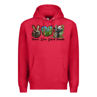 Cardinal Peace Love Giant Panda Premium Hoodie - LillyAllenDesigns