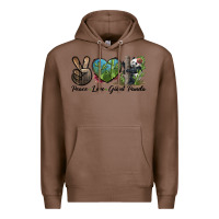Chestnut Peace Love Giant Panda Premium Hoodie - LillyAllenDesigns