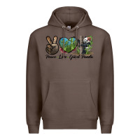 Coffee Peace Love Giant Panda Premium Hoodie - LillyAllenDesigns