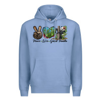 Colony Blue Peace Love Giant Panda Premium Hoodie - LillyAllenDesigns