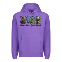 Purple Peace Love Giant Panda Premium Hoodie - LillyAllenDesigns