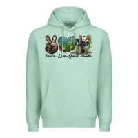 Seafoam Peace Love Giant Panda Premium Hoodie - LillyAllenDesigns