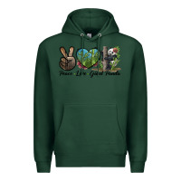 Sports Green Peace Love Giant Panda Premium Hoodie - LillyAllenDesigns